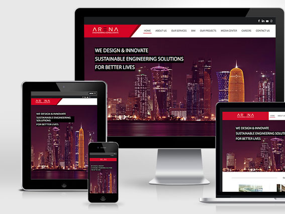 Aimstyle ترسم الملامح الإلكترونية لـArena Engineering Consulting  في قطر | Aimstyle Graphics
